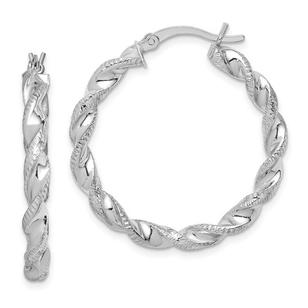 Sterling Silver Twisted Hoop Earrings 40mm x 42mm Sterling Silver Twisted Hoop Earrings 40mm x 42mm